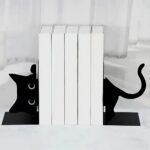 black cat bookends for shelf