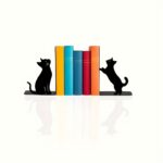 decorative cat book support for shelf