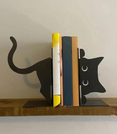 fun cat bookshelf decor holder