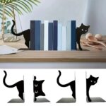 heavy books metal cat sculpture