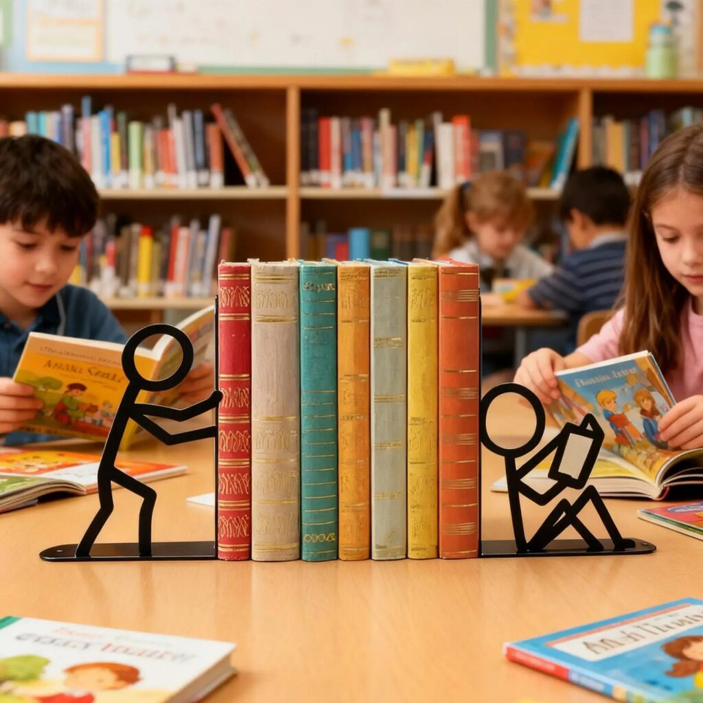 metal book organizer for bookshelves