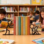 metal book organizer for bookshelves