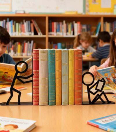 metal book organizer for bookshelves