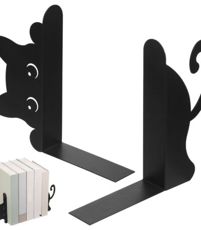 metal peeping cat bookends